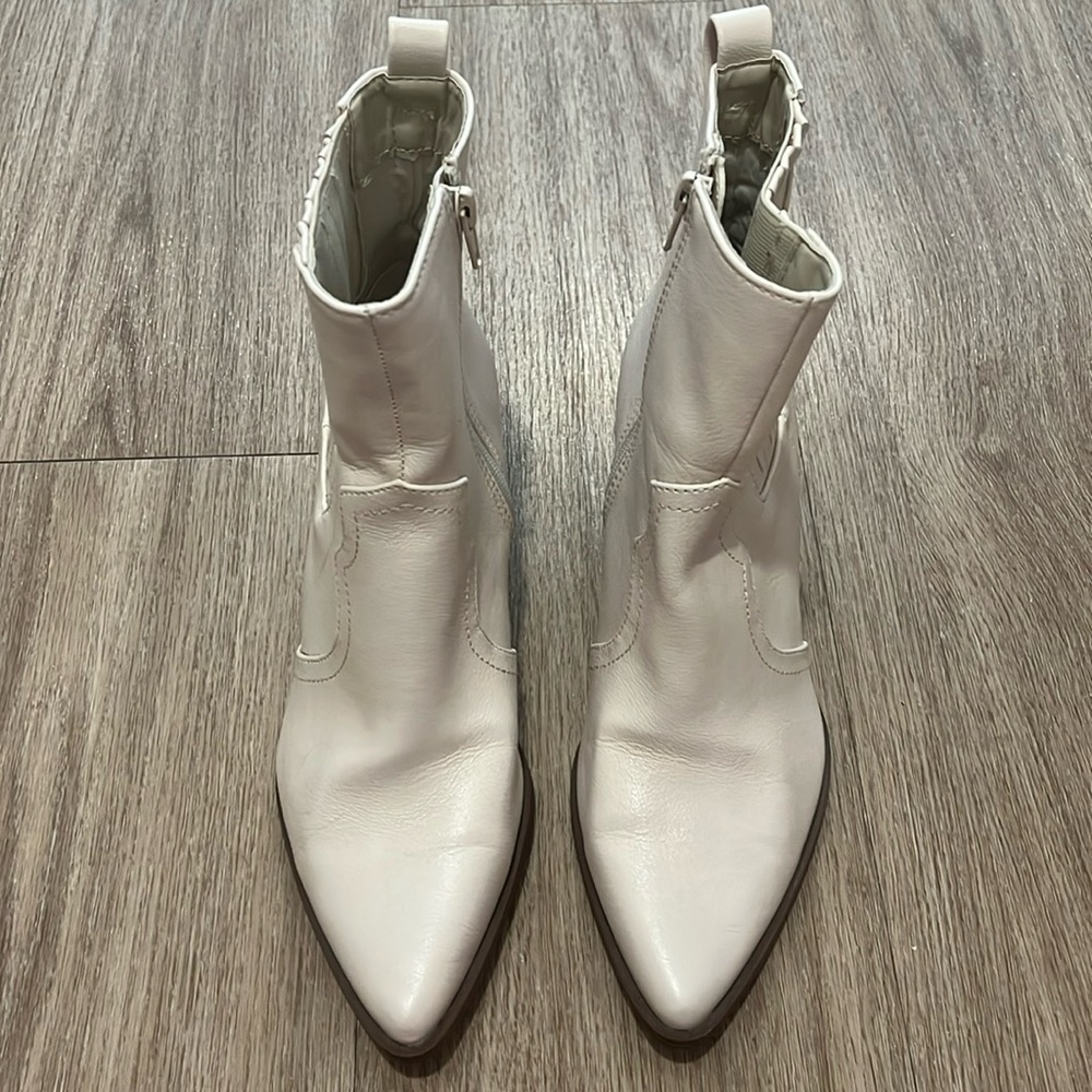 Heeled White Short Cowboy Boots W 7.5